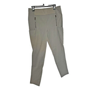 Athleta Women's Gray Joggers 14 Zippered Pockets Stretch Nylon Spandex